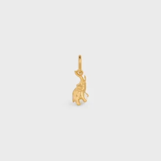 Anhänger Elefant auf Perle aus Messing mit Goldfinish und Kunstharzperle
