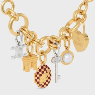 Anhänger „Triomphe Key“ aus Messing mit Rhodium-Finish