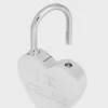 Anhänger Herz-Vorhängeschloss aus Messing mit Rhodium-Finish Anhänger Herz-Vorhängeschloss aus Messing mit Rhodium-Finish