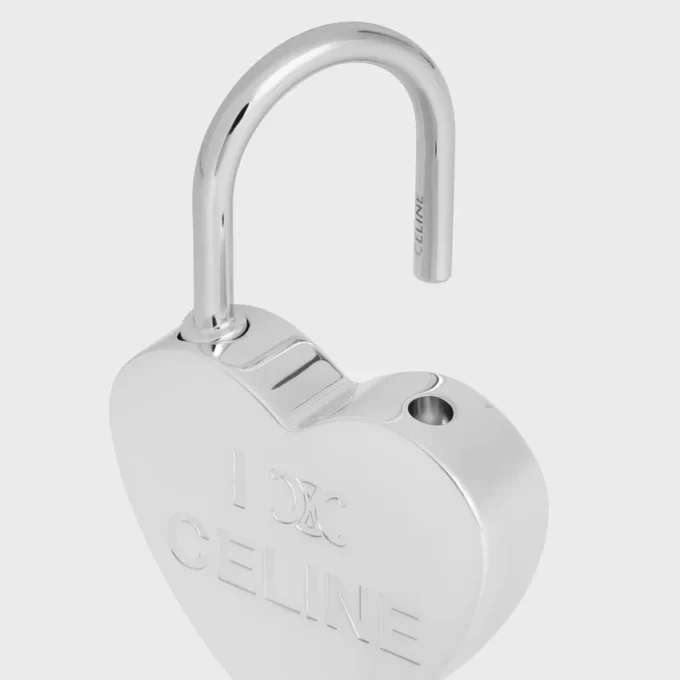 Anhänger Herz-Vorhängeschloss aus Messing mit Rhodium-Finish Anhänger Herz-Vorhängeschloss aus Messing mit Rhodium-Finish