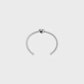 Armreif mit Knotenkordel-Muster aus Messing mit Rhodium-Finish