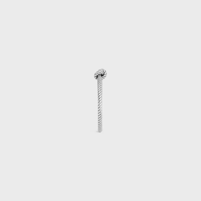 Armreif mit Knotenkordel-Muster aus Messing mit Rhodium-Finish
