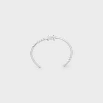 Asymmetrisches Triomphe-Armband aus Messing mit Rhodium-Finish