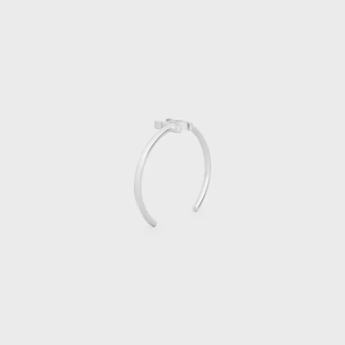 Asymmetrisches Triomphe-Armband aus Messing mit Rhodium-Finish Asymmetrisches Triomphe-Armband aus Messing mit Rhodium-Finish