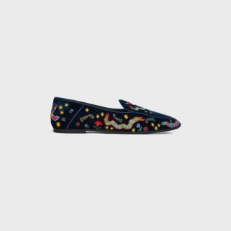 Aura Loafer aus besticktem Samt im College-Stil