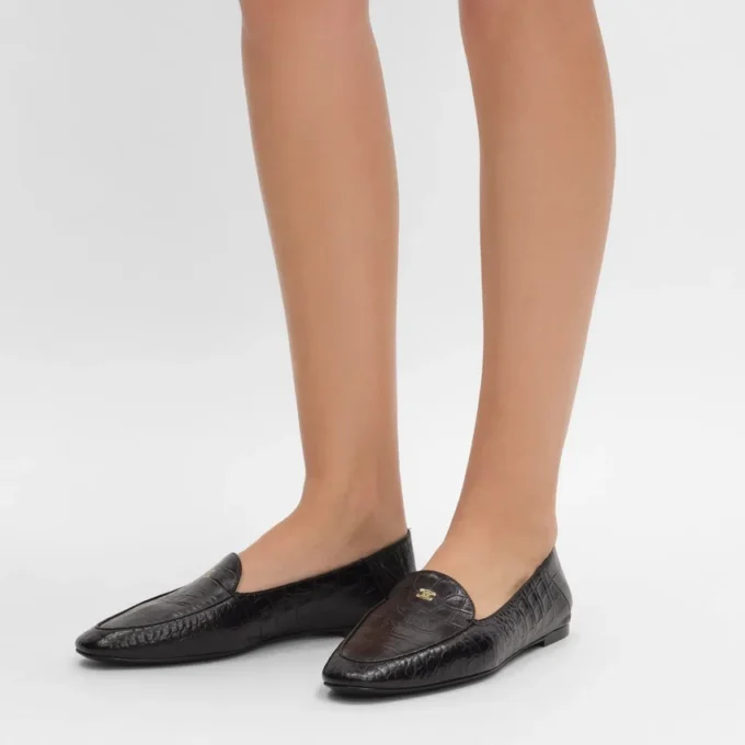 Aura Loafer aus Lammleder mit Krokodilprägung Aura Loafer aus Lammleder mit Krokodilprägung