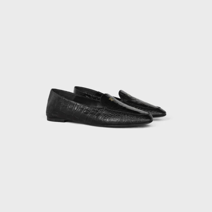 Aura Loafer aus Lammleder mit Krokodilprägung Aura Loafer aus Lammleder mit Krokodilprägung