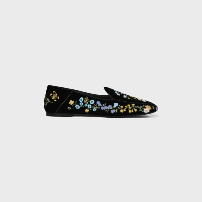 Aura Loafer aus mit Blumen besticktem Samt Aura Loafer aus mit Blumen besticktem Samt