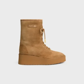 Austin Schnürstiefel aus Kalbsveloursleder und Lammfell