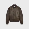 Aviator-Teddyjacke aus genarbtem Kalbsleder Aviator-Teddyjacke aus genarbtem Kalbsleder