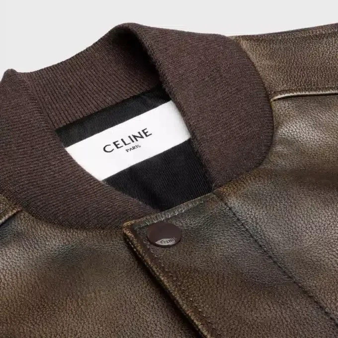 Aviator-Teddyjacke aus genarbtem Kalbsleder Aviator-Teddyjacke aus genarbtem Kalbsleder