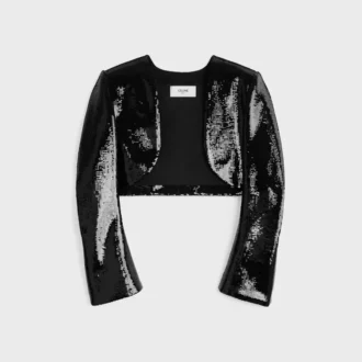 Bestickte Bolero-Jacke aus Wollgabardine