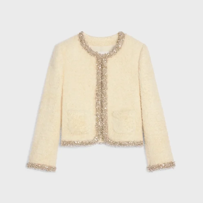 Bestickte Chelsea-Jacke aus Seide Natta