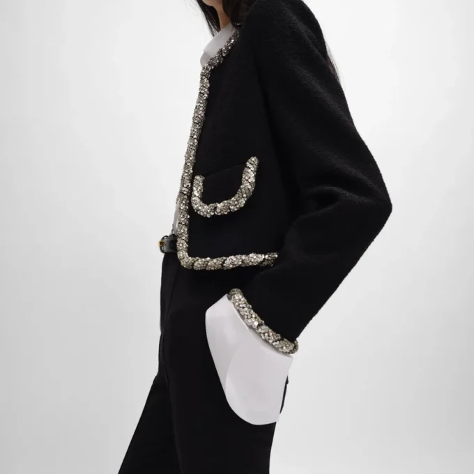 Bestickte Icone-Jacke aus Natta-Wolle