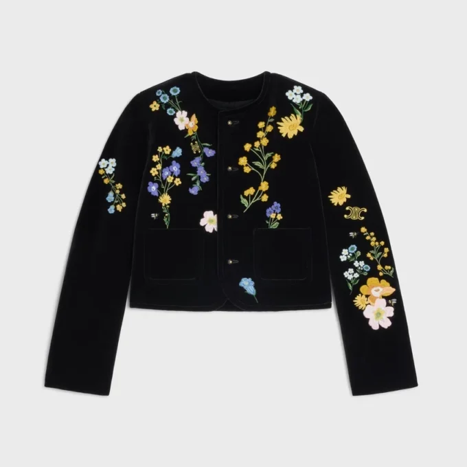 Bestickte Icone-Jacke aus Samt