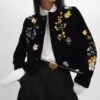 Bestickte Icone-Jacke aus Samt