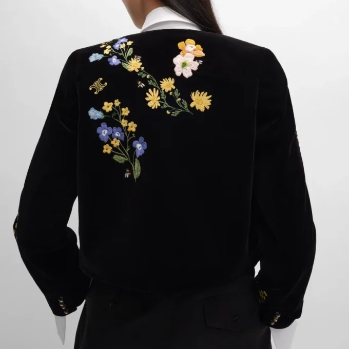 Bestickte Icone-Jacke aus Samt