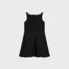 Besticktes Kleid aus doppeltem Wollkrepp