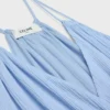 Besticktes langes Kleid aus Baumwoll-Seiden-Crepon Besticktes langes Kleid aus Baumwoll-Seiden-Crepon