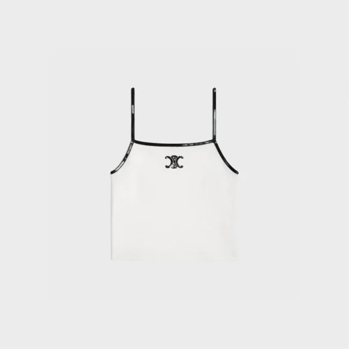 Besticktes Triomphe-Tanktop aus Baumwolljersey Besticktes Triomphe-Tanktop aus Baumwolljersey