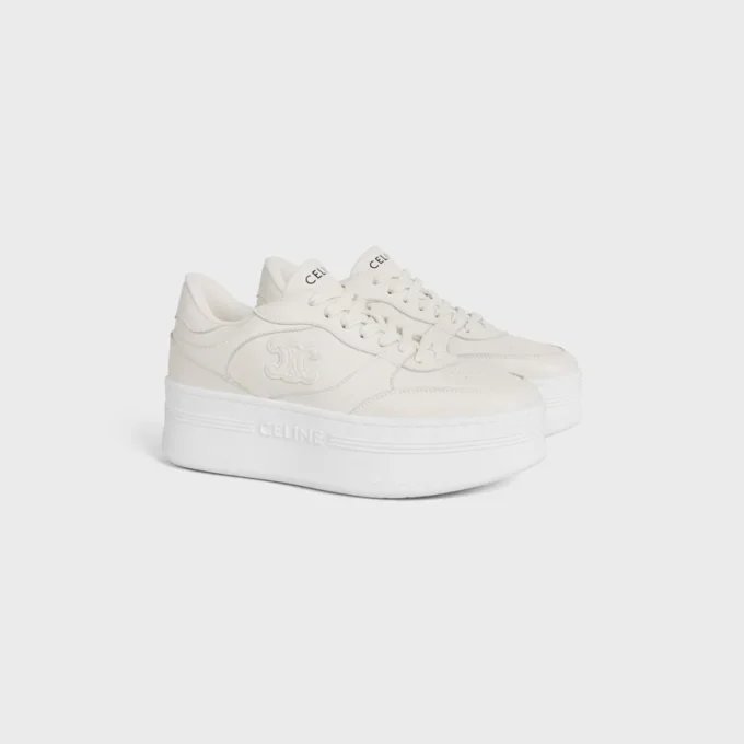 Block-Keil-Sneaker aus Kalbsleder Block-Keil-Sneaker aus Kalbsleder