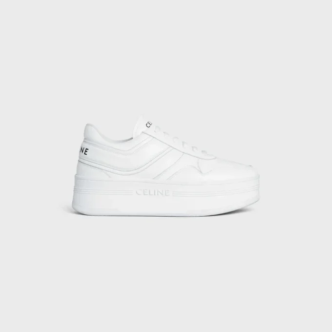 Block-Sneaker mit Keilsohle aus Kalbsleder Block-Sneaker mit Keilsohle aus Kalbsleder