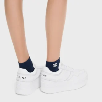 Block-Sneaker mit Keilsohle aus Kalbsleder