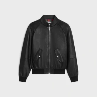Blouson-Jacke mit Reißverschluss aus weichem Lammleder