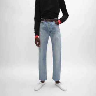 Boyfriend-Jeans 001 aus Baumwoll-Denim