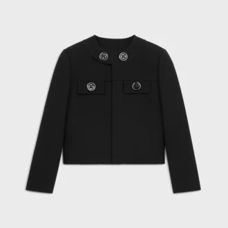 Brompton-Jacke aus doppellagiger Wolle mit Gaufrierung Brompton-Jacke aus doppellagiger Wolle mit Gaufrierung