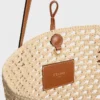 Bucket Triomphe Beads Basket aus Raffia und Kalbsleder