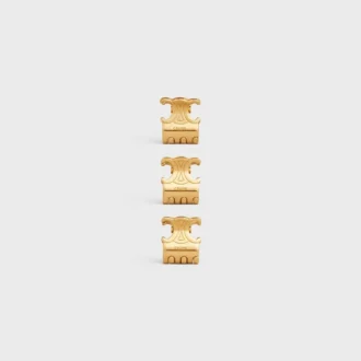 CELINE 3er-Set Mini-Haarklammern aus Messing mit Goldfinish und Stahl