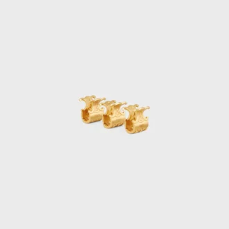 CELINE 3er-Set Mini-Haarklammern aus Messing mit Goldfinish und Stahl