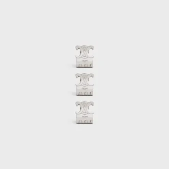 CELINE 3er-Set Mini-Haarklammern aus Messing mit Rhodiumbeschichtung und Stahl