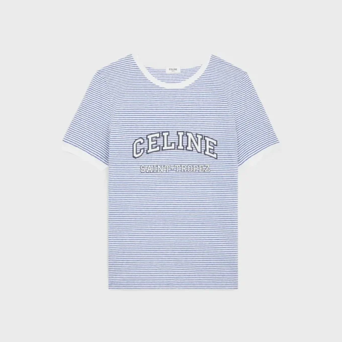 CELINE 70’S T-Shirt aus gestreiftem Jersey