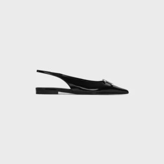 CELINE Alma Triomphe flacher Slingback aus glänzendem Kalbsleder