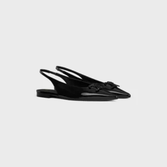 CELINE Alma Triomphe flacher Slingback aus lackiertem Kalbsleder