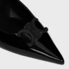 CELINE Alma Triomphe flacher Slingback aus lackiertem Kalbsleder CELINE Alma Triomphe flacher Slingback aus lackiertem Kalbsleder