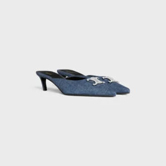CELINE Alma Triomphe Pantolette aus Denim