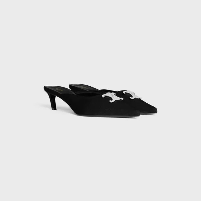 CELINE Alma Triomphe Pantolette aus Grosgrain-Stoff