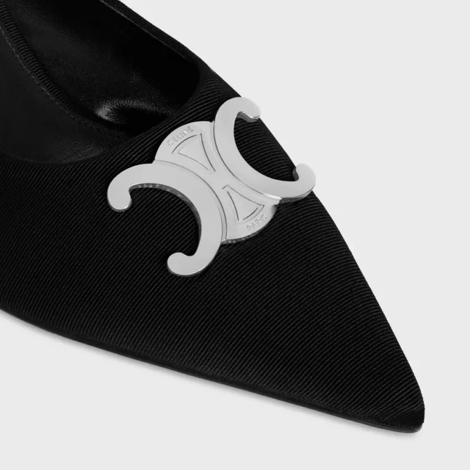 CELINE Alma Triomphe Pantolette aus Grosgrain-Stoff
