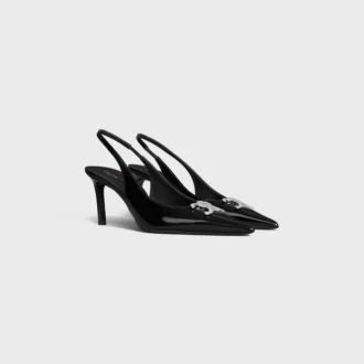 CELINE Alma Triomphe Slingback aus glänzendem Kalbsleder