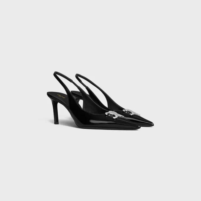 CELINE Alma Triomphe Slingback aus glänzendem Kalbsleder CELINE Alma Triomphe Slingback aus glänzendem Kalbsleder