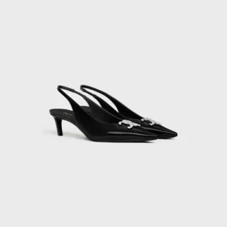 CELINE Alma Triomphe Slingback aus glänzendem Kalbsleder