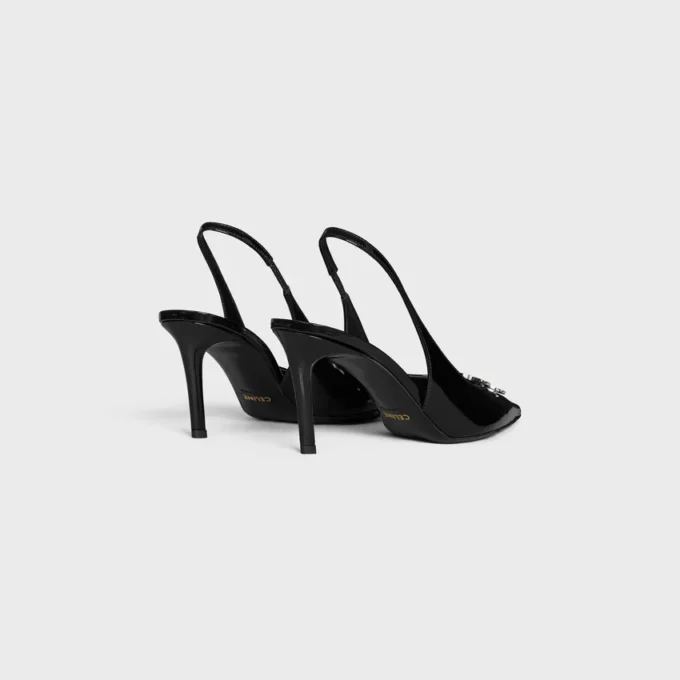 CELINE Alma Triomphe Slingback aus glänzendem Kalbsleder CELINE Alma Triomphe Slingback aus glänzendem Kalbsleder
