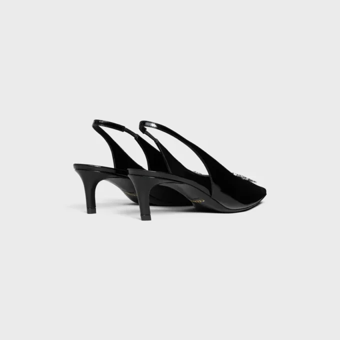 CELINE Alma Triomphe Slingback aus glänzendem Kalbsleder CELINE Alma Triomphe Slingback aus glänzendem Kalbsleder
