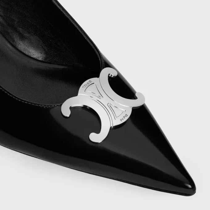 CELINE Alma Triomphe Slingback aus glänzendem Kalbsleder CELINE Alma Triomphe Slingback aus glänzendem Kalbsleder
