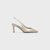 CELINE Alma Triomphe Slingback aus laminiertem Kalbsleder