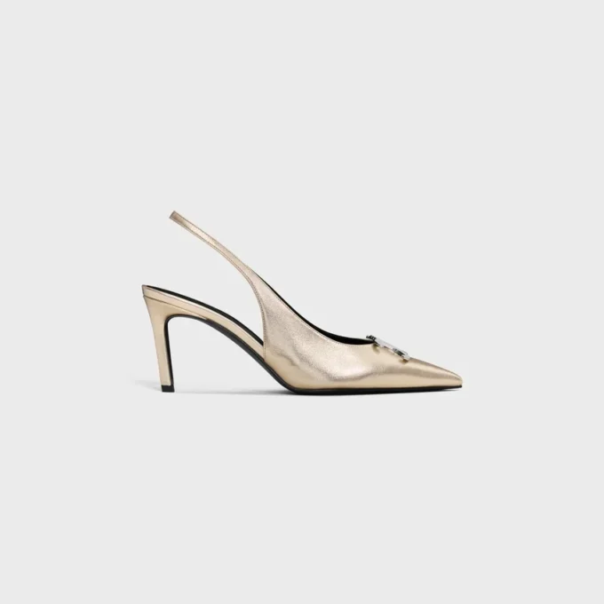 CELINE Alma Triomphe Slingback aus laminiertem Kalbsleder