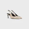 CELINE Alma Triomphe Slingback aus laminiertem Kalbsleder